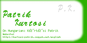 patrik kurtosi business card